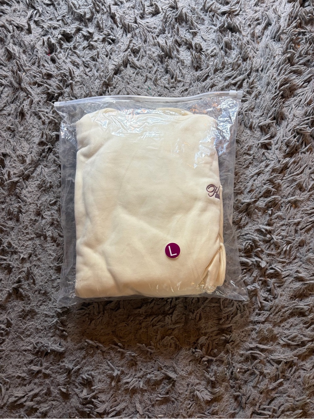 Haki Studio cream and burgundy “Come over and watch anime with me” hoodie sz L